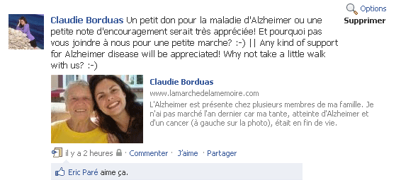 Exemple de page partag&eacute;e sur Facebook